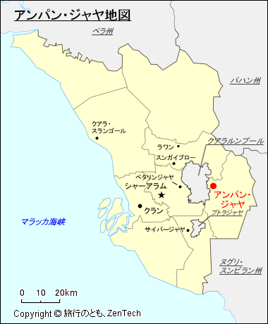 スランゴール州アンパン・ジャヤ地図