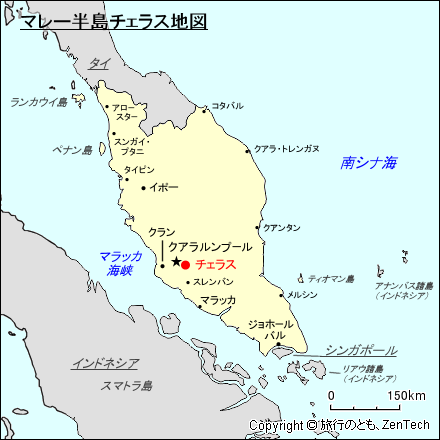 マレー半島チェラス地図