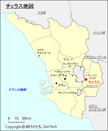 スランゴール州チェラス地図