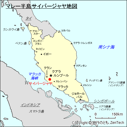 マレー半島サイバージャヤ地図