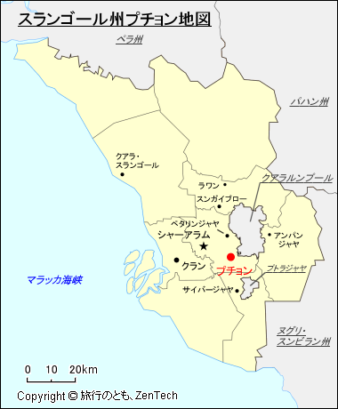 スランゴール州プチョン地図