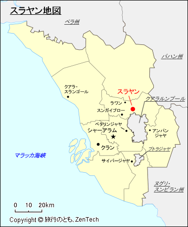 スランゴール州スラヤン地図