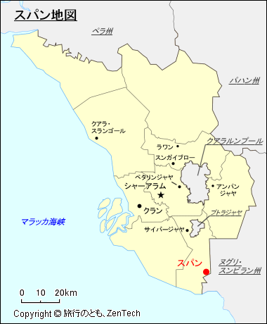 スランゴール州スパン地図