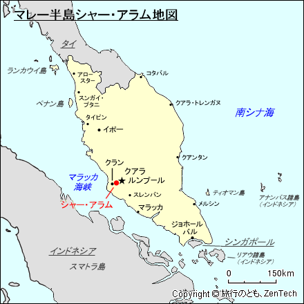 マレー半島シャー・アラム地図
