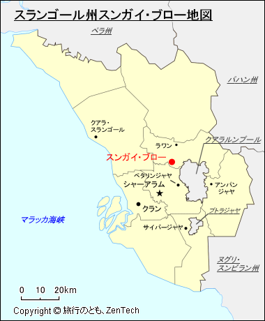 スランゴール州スンガイ・ブロー地図