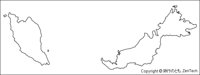 マレーシア白地図（大サイズ）