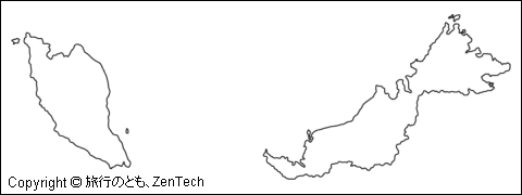 マレーシア白地図（中サイズ）