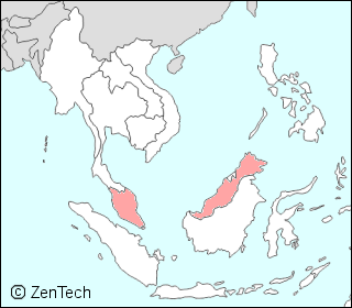 東南アジアにおけるマレーシア地図