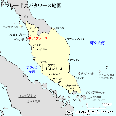 マレー半島バタワース地図