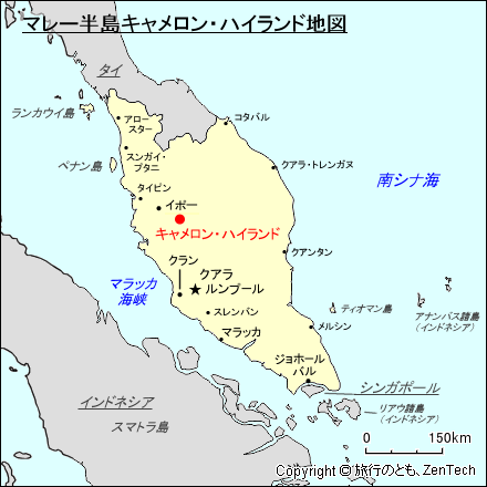 マレー半島キャメロン・ハイランド地図