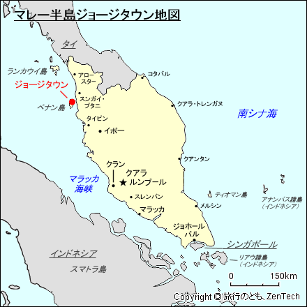 マレー半島ジョージタウン地図