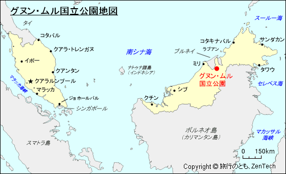 グヌン・ムル国立公園地図