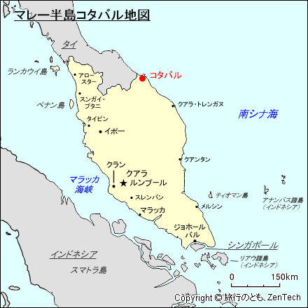 マレー半島コタバル地図