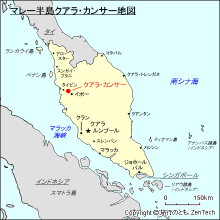 マレー半島クアラ・カンサー地図
