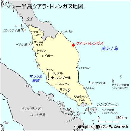 マレー半島クアラ・トレンガヌ地図
