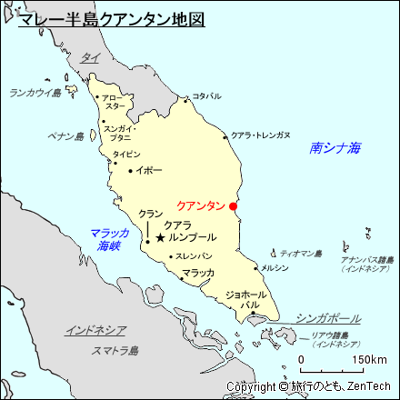 マレー半島クアンタン地図