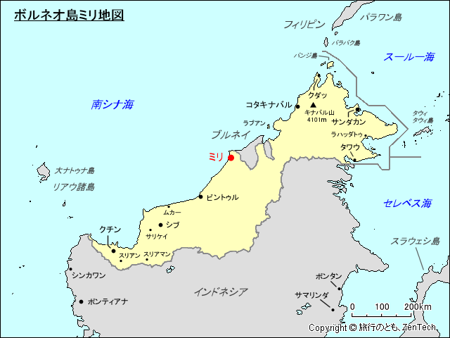 ボルネオ島ミリ地図