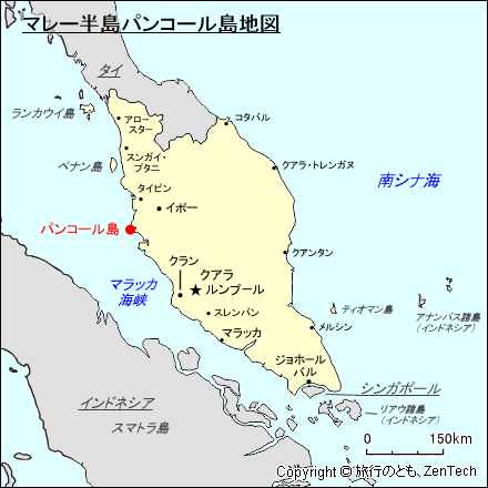 マレー半島パンコール島地図
