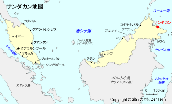 サンダカン地図