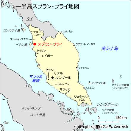 マレー半島スブラン・プライ地図