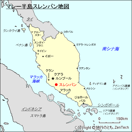 マレー半島スレンバン地図