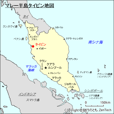 マレー半島タイピン地図