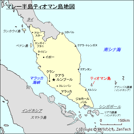 マレー半島ティオマン島地図