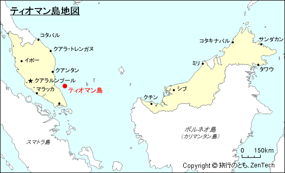 ティオマン島地図