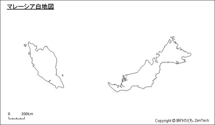 マレーシア白地図