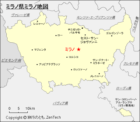 ミラノ県ミラノ地図