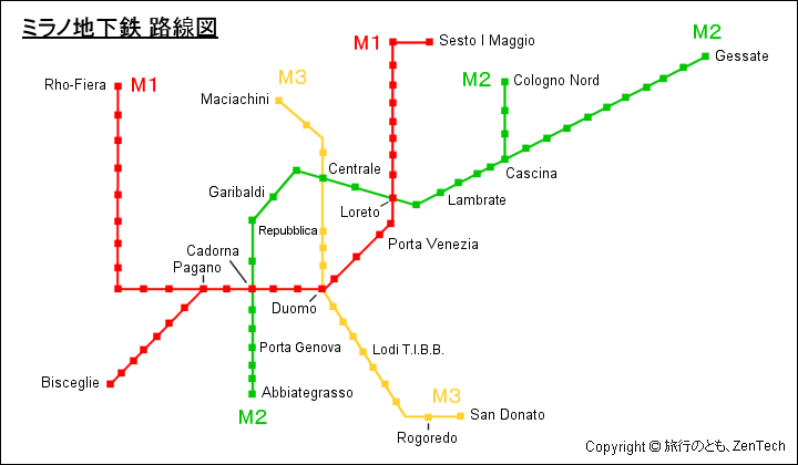 ミラノ地下鉄 地図 旅行のとも Zentech