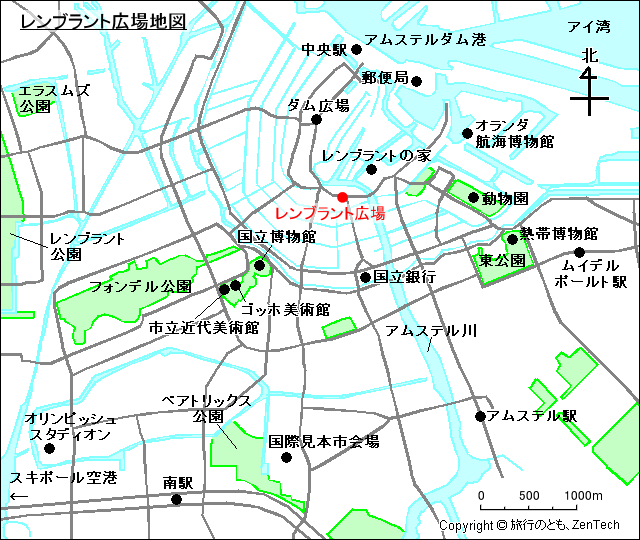 レンブラント広場地図