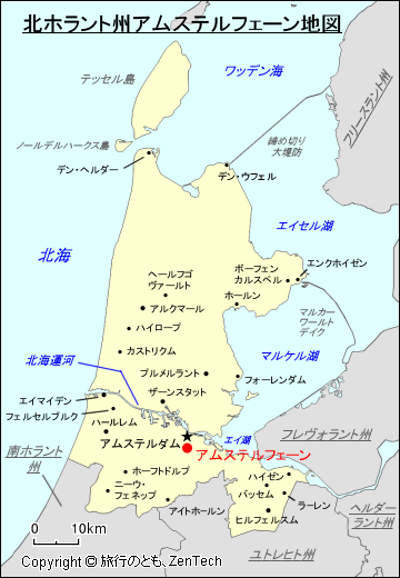 北ホラント州アムステルフェーン地図