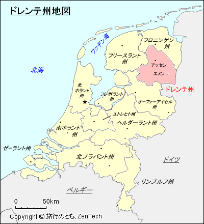 ドレンテ州地図