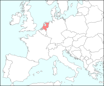 西ヨーロッパにおけるオランダ地図