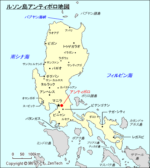 ルソン島アンティポロ地図