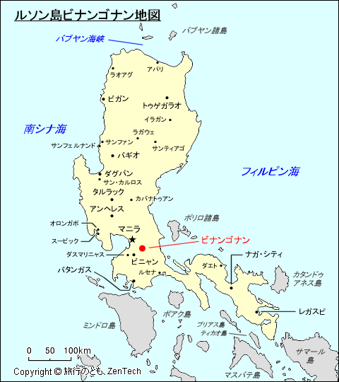 ルソン島ビナンゴナン地図