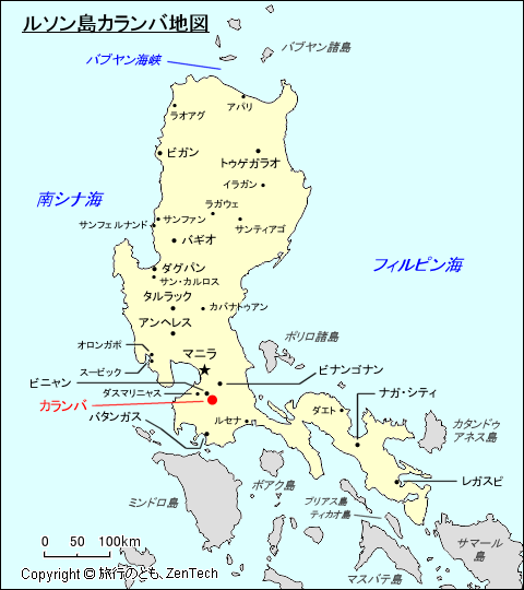 ルソン島カランバ地図