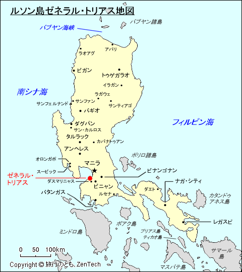 ルソン島ゼネラル・トリアス地図