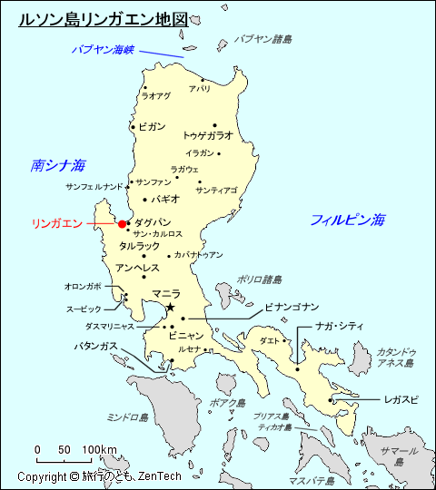 ルソン島リンガエン地図