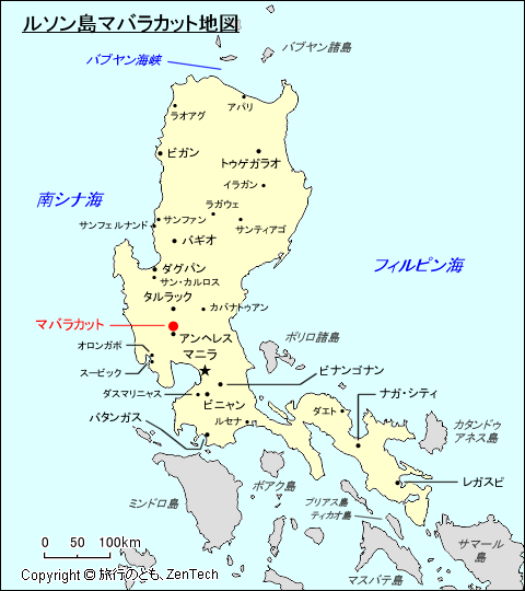 ルソン島マバラカット地図