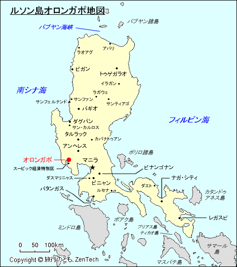 ルソン島オロンガポ地図