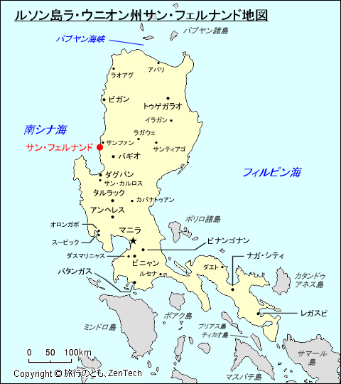 ルソン島ラ・ウニオン州サン・フェルナンド地図