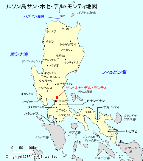 ルソン島サン・ホセ・デル・モンティ地図