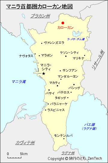 マニラ首都圏カローカン地図