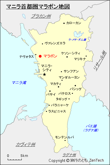 マニラ首都圏マラボン地図