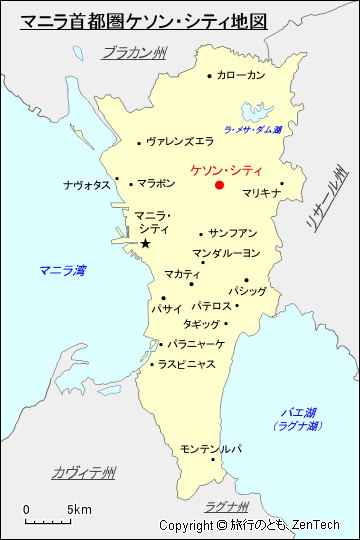 マニラ首都圏ケソン・シティ地図