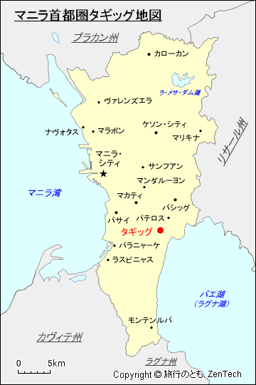 マニラ首都圏タギッグ地図