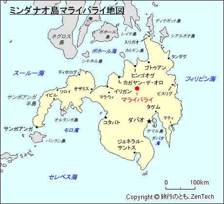 ミンダナオ島マライバライ地図