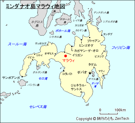 ミンダナオ島マラウィ地図